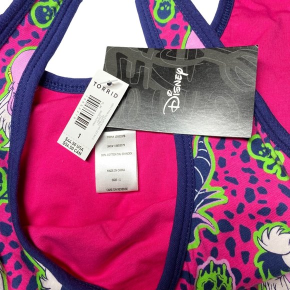 NEW 1X TORRID DISNEY Bralette Bra Top Villainesses Cotton Cruella (14-16) 42-46” - Picture 12 of 15